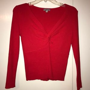 Twist front long sleeve top